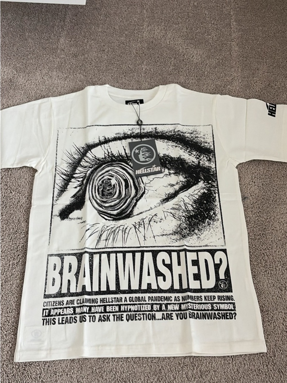 Hellstar Eyeball (Brainwashed) Tee Shirt - White Hellstar Records - Size Small